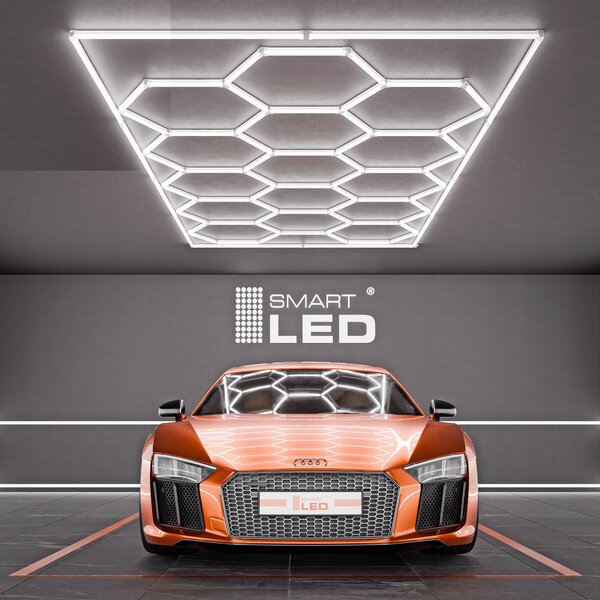 LED HEXAGON osvětlení do garáže 484 × 243 cm, IP54