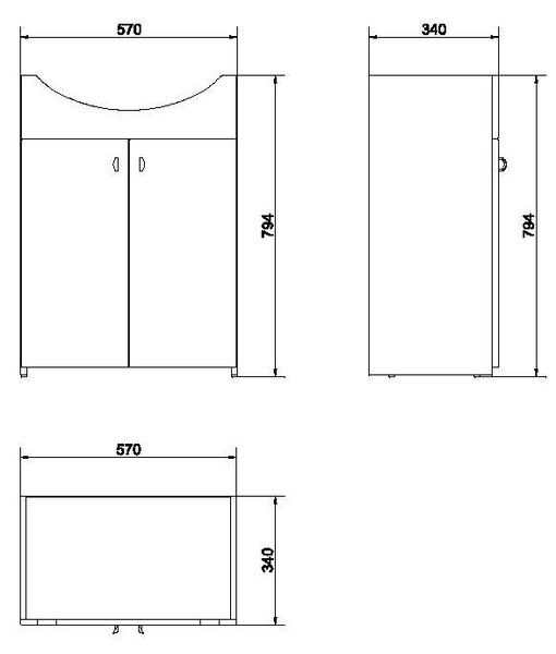 Cersanit Cersania BIANCO sada, umyvadlo a skříňka 60cm, bílá, S509-041-DSM