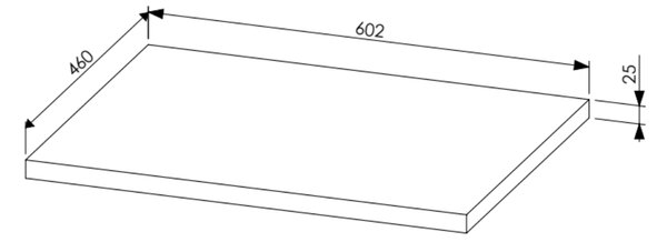 Comad Nábytková horní deska Leonardo 60 cm, dub sherman