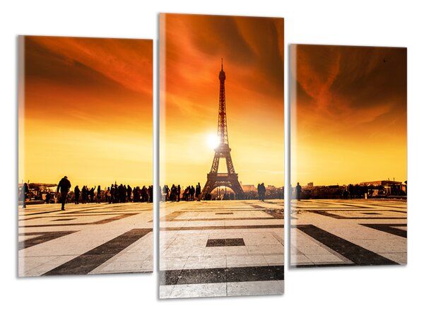 Moderní obraz Eiffelovka a západ slunce