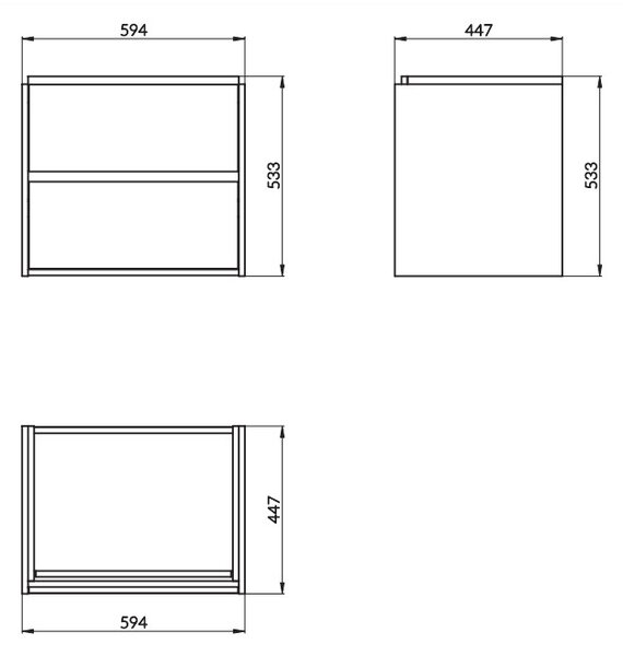 Cersanit Crea, závěsná skříňka s umyvadlem 60cm, set B114, dub, S801-288