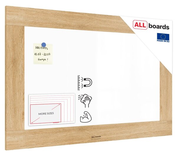 Magnetická tabule PREMIUM 90x60 cm v rámu v barvě dubu, MP96OAK