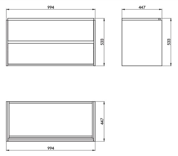 Cersanit Crea, závěsná skříňka s umyvadlem 100cm, set B117, dub, S801-290