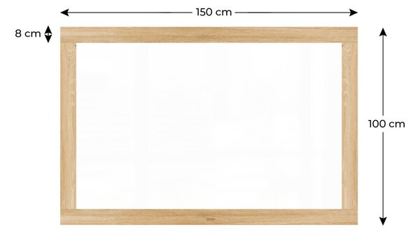 Magnetická tabule PREMIUM 150x100 cm v rámu v barvě dubu, MP1510OAK