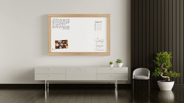 Magnetická tabule PREMIUM 150x100 cm v rámu v barvě dubu, MP1510OAK