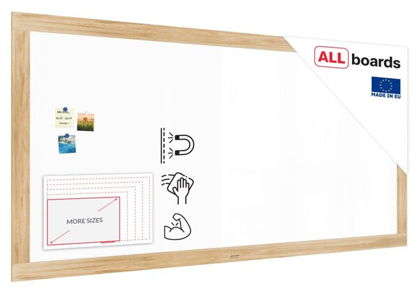 Magnetická tabule PREMIUM 240x120 cm v rámu v barvě dubu, MP2412OAK