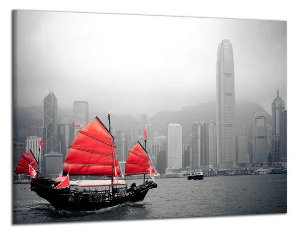 Obraz na stěnu Loď a Hong Kong