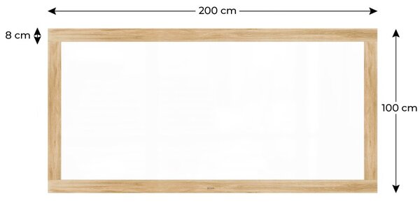 Magnetická tabule PREMIUM 200x100 cm v rámu v barvě dubu, MP2010OAK