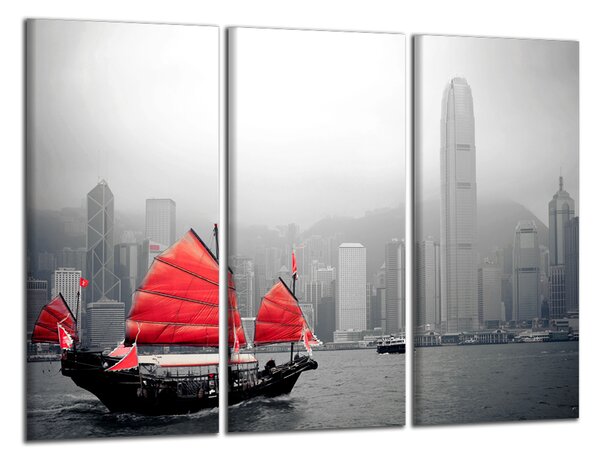 Obraz na stěnu Loď a Hong Kong