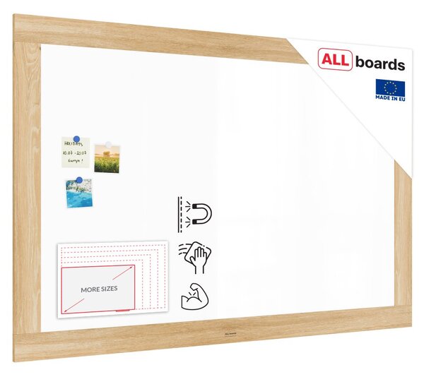 Magnetická tabule PREMIUM 150x100 cm v rámu v barvě dubu, MP1510OAK