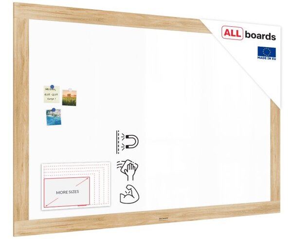 Magnetická tabule PREMIUM 180x120 cm v rámu v barvě dubu, MP1812OAK