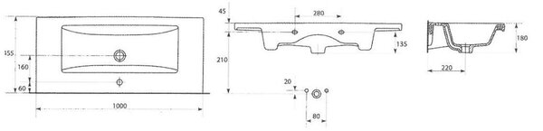 Cersanit Lara Como - sada závěsné skříňky a umyvadla 100cm, bílá, S801-191-DSM