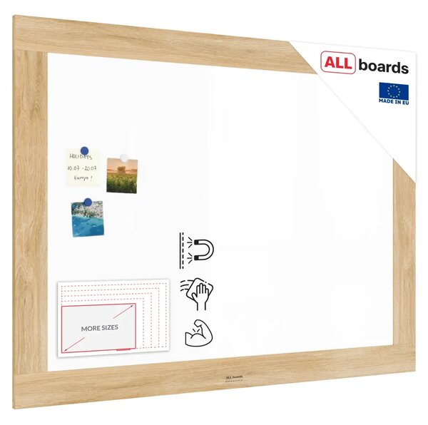 Magnetická tabule PREMIUM 120x90 cm v rámu v barvě dubu, MP129OAK