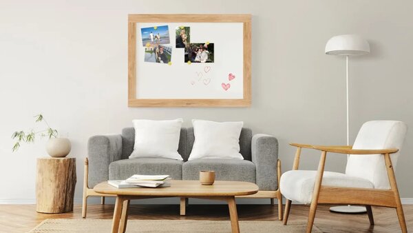 Magnetická tabule PREMIUM 120x90 cm v rámu v barvě dubu, MP129OAK