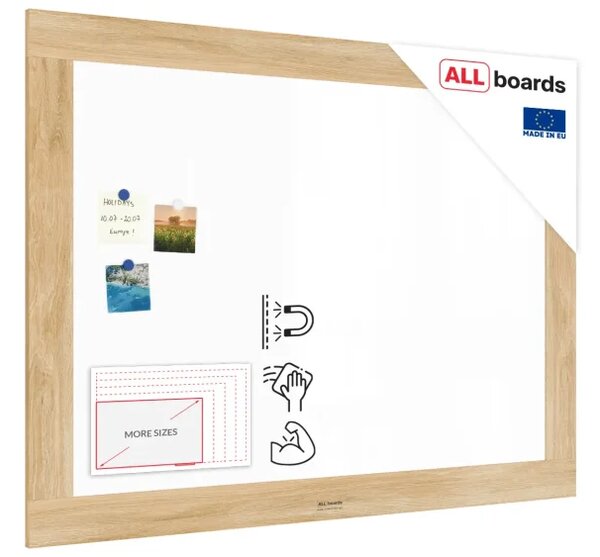 Magnetická tabule PREMIUM 120x90 cm v rámu v barvě dubu, MP129OAK