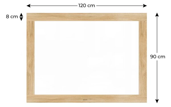 Magnetická tabule PREMIUM 120x90 cm v rámu v barvě dubu, MP129OAK