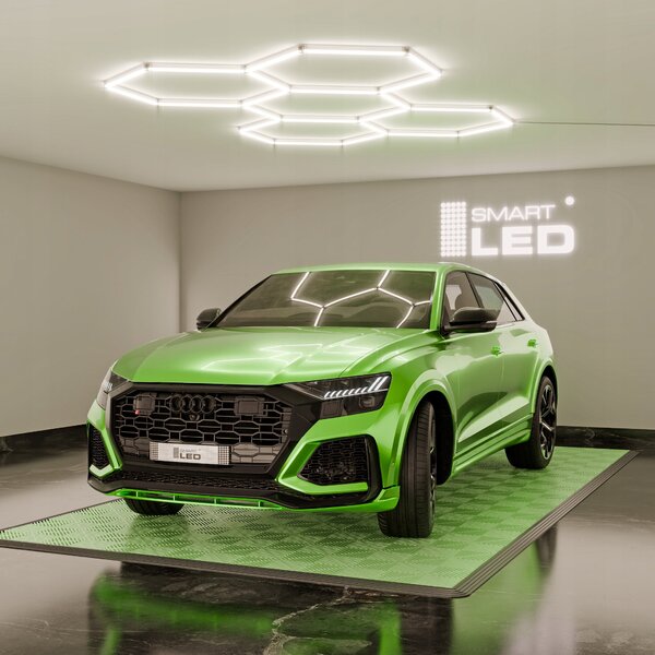 LED HEXAGON osvětlení do garáže 240 W, 298 × 209 cm, stmívatelné, neutrální bílá, IP54