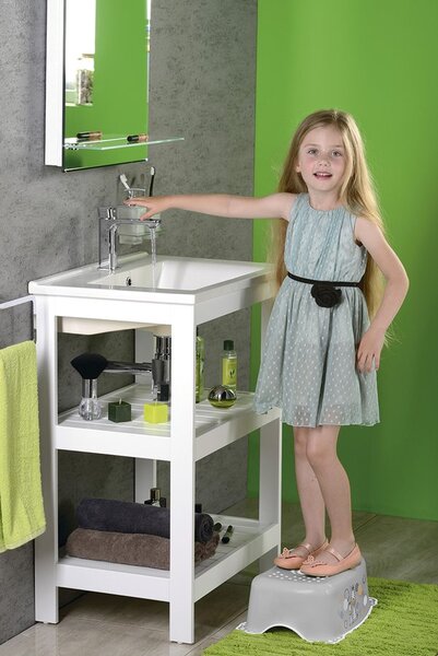 BISK Erga 4 KIDS, dětské protiskluzové stupátko do koupelny Zebra, šedá, ERG-08319
