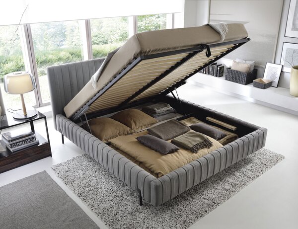 Eltap Čalouněná postel Plissa s úložným prostorem Materiál a barva potahu: Relax 38 - tmavě zelená, Rozměr: 140x200