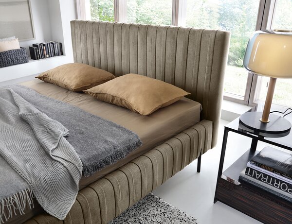 Eltap Čalouněná postel Plissa s úložným prostorem Materiál a barva potahu: Relax 38 - tmavě zelená, Rozměr: 140x200