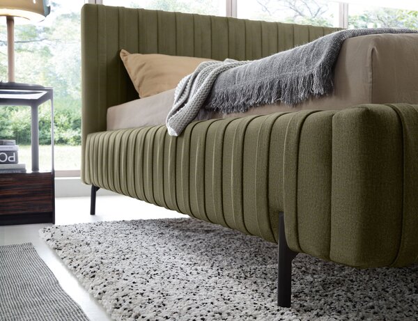 Eltap Čalouněná postel Plissa s úložným prostorem Materiál a barva potahu: Relax 38 - tmavě zelená, Rozměr: 140x200