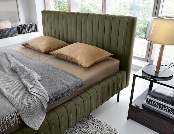 Eltap Čalouněná postel Plissa s úložným prostorem Materiál a barva potahu: Relax 38 - tmavě zelená, Rozměr: 140x200