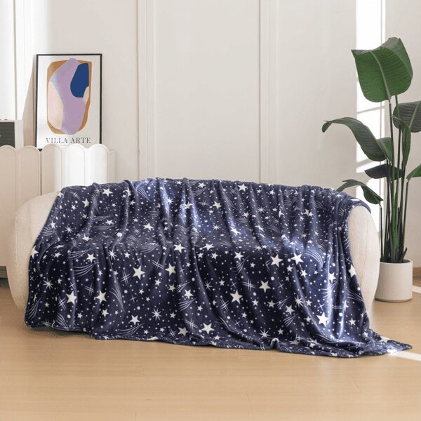 Mikroplyšová deka STARLIGHT, tmavě modrá Rozměr: 150 x 200 cm