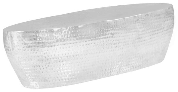 Konferenční stolek stříbrný 100 x 50 x 28 cm tlučený hliník 246506