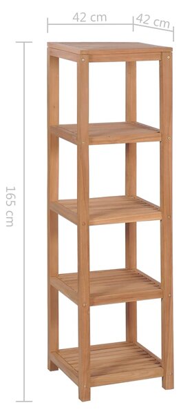 Úložná skříňka do koupelny se 4 policemi teak 42 x 42 x 165 cm 246500