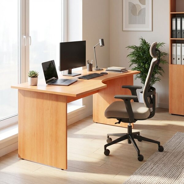 Ergonomický stůl Impress 160 x 90 cm, levý, hruška