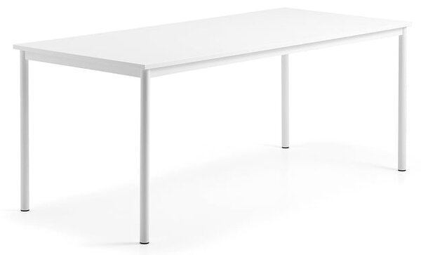AJ Produkty Stůl BORÅS, 1800x800x720 mm, bílé nohy, whiteboard deska