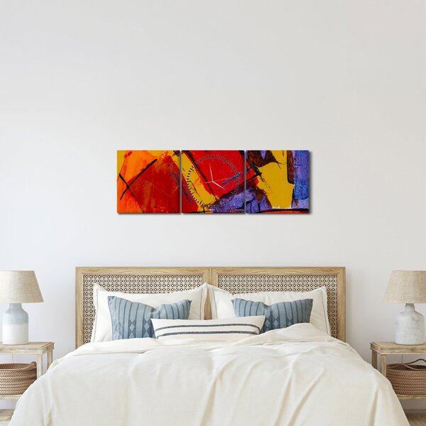 Obraz abstrakce (s hodinami) (90x30 cm)