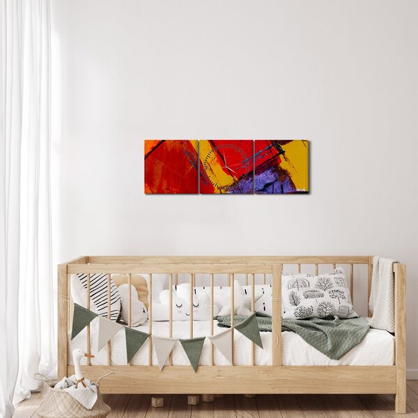 Obraz abstrakce (s hodinami) (90x30 cm)