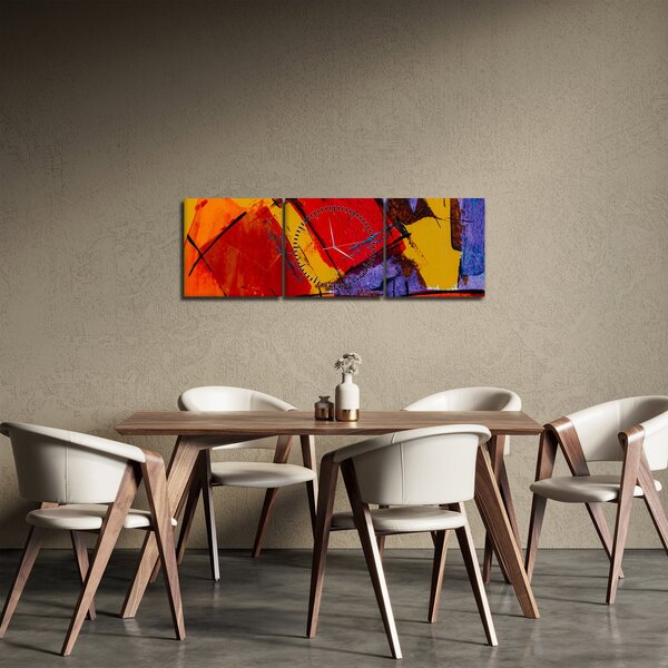 Obraz abstrakce (s hodinami) (90x30 cm)