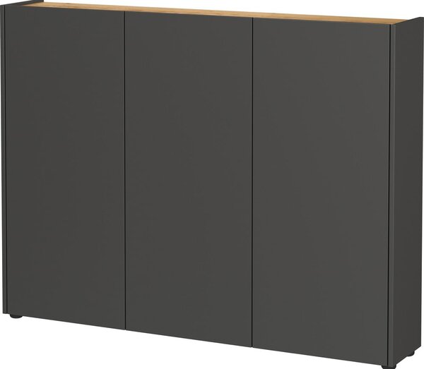 Antracitová skříňka v dekoru dubu 138x105x25 cm Libbiano – Germania