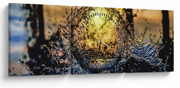 Obraz vody (s hodinami) (90x30 cm)