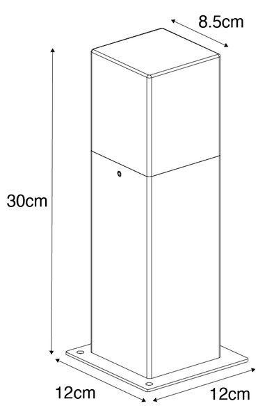 Industriální venkovní stojací lampa rezavě hnědá 30 cm IP44 - Dánsko