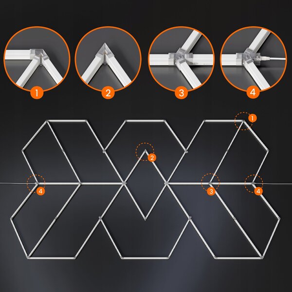LED HEXAGON osvětlení do garáže 588 W, 482 × 279 cm, neutrální bílá, IP54