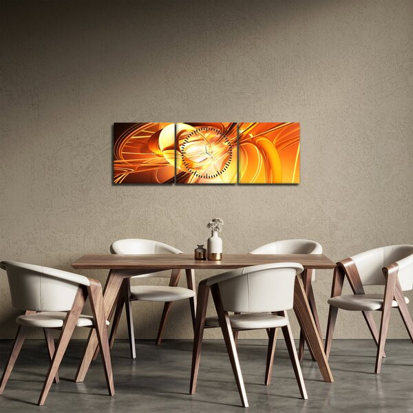 Obraz abstrakce (s hodinami) (90x30 cm)