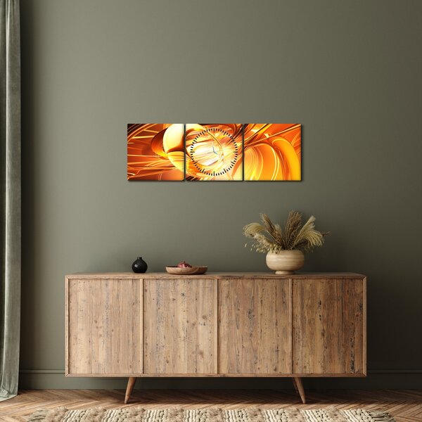 Obraz abstrakce (s hodinami) (90x30 cm)