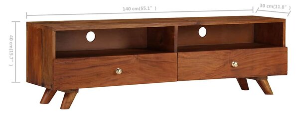 TV stolek 140 x 30 x 40 cm masivní recyklované dřevo 246675