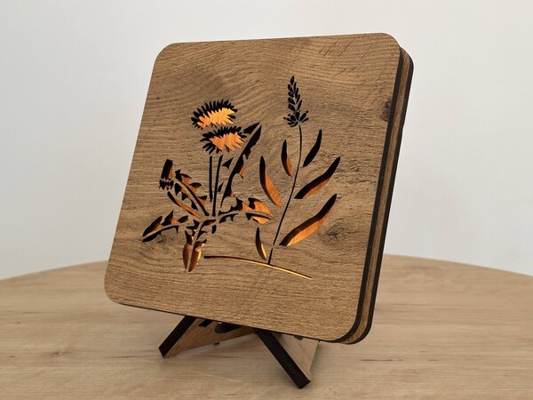 "Pampeliška" lampa 19x19cm provedení povrchu: dub