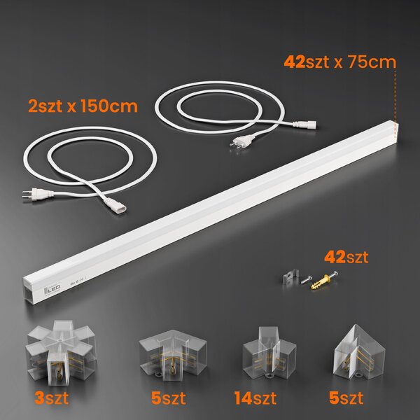 LED HEXAGON osvětlení do garáže 588 W, 556 × 243 cm, neutrální bílá, IP54