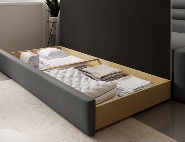 Taupe sametová rozkládací/s úložným prostorem pohovka levý roh 223 cm Fabillo – ELTAP