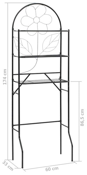 Regál do koupelny černý 60 x 33 x 174 cm 246722