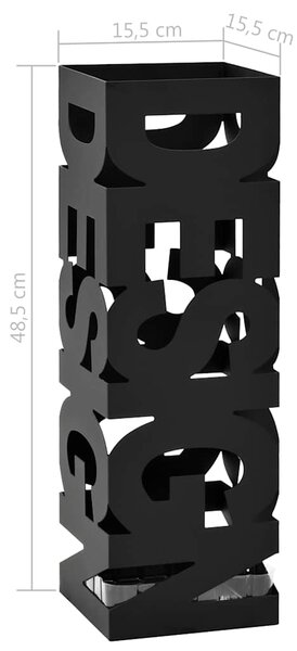 Stojan na deštníky Design ocelový černý 246793