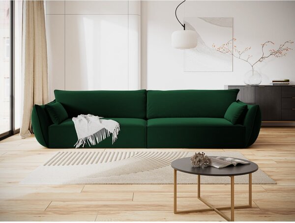 Tmavě zelená sametová pohovka 248 cm Vanda – Mazzini Sofas