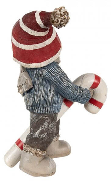 Vánoční dekorace figurka chlapeček v červené čepici s velkým lízátkem Candy Cane – 18 cm