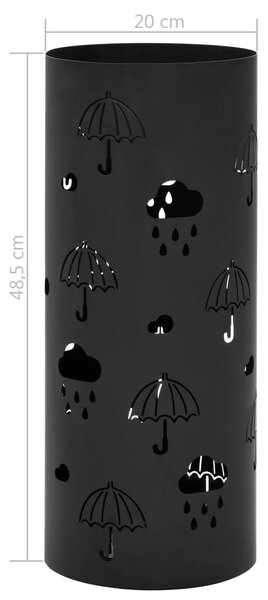 Stojan na deštníky Umbrellas ocelový černý 246804
