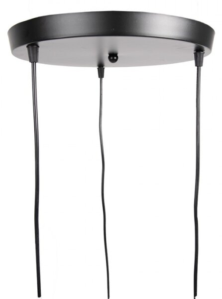 Závěsné černé kovové světlo na 3 žárovky Bastijn – 35x110 cm